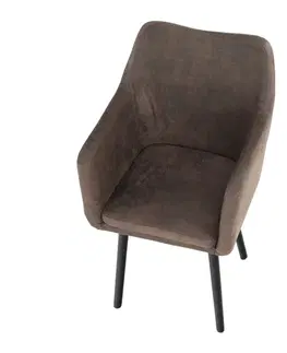 Stoličky Jedálenské kreslo s efektom brúsenej kože, hnedosivá/čierna, DABIR