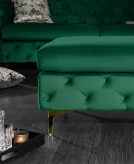 Dizajnové taburety LuxD Dizajnová taburetka Rococo zelená / zlatá