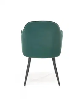 Stoličky Jedálenské kreslo K464 Halmar Tmavo zelená