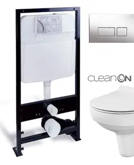 Kúpeľňa PRIM - předstěnový instalační systém s chromovým tlačítkem 20/0041 + WC CERSANIT CITY NEW CLEANON + WC SEDENIE SLIM PRIM_20/0026 41 CI2