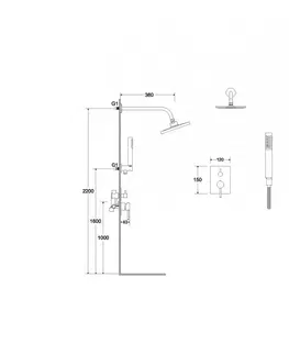 Kúpeľňové batérie HOPA HOPA - Podomietkový sprchový set SLIM DECCO/ILLUSION II Grafitová BABPDIIIGR
