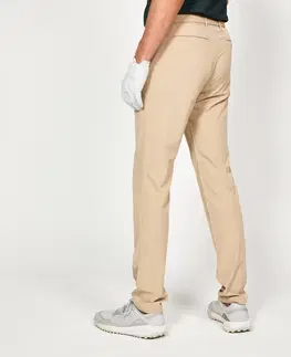 nohavice Pánske golfové nohavice WW 500 tmavé pieskové