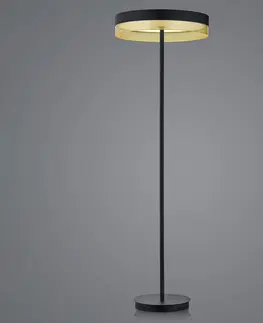 Stojacie lampy HELL LED stojacia lampa Mesh, dotykový stmievač, čierna/zlatá