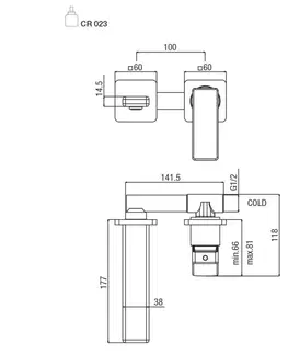 Kúpeľňové batérie SAPHO - NOTOS podomietková dvojprvková umývadlová batéria, chróm NN018