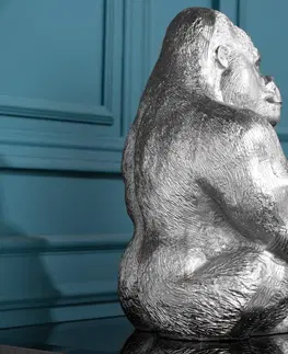 Bytové doplnky a dekorácie Dekoračná socha gorila ZHAM Dekorhome Zlatá