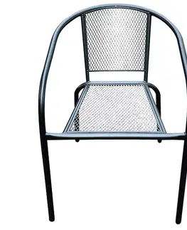Záhradne kovové kreslá Kovová stolička čierna