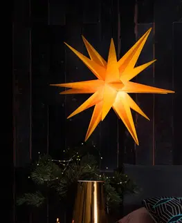 Vianočné svetelné hviezdy STERNTALER Sterntaler LED hviezda IP44 18-cípa žltá Ø 40 cm