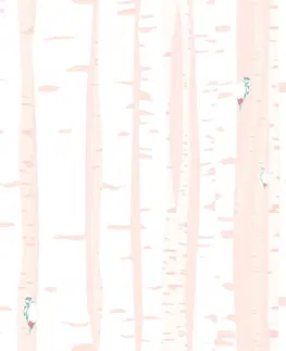 Samolepiace tapety Samolepiaca tapeta ružové brezové stromy