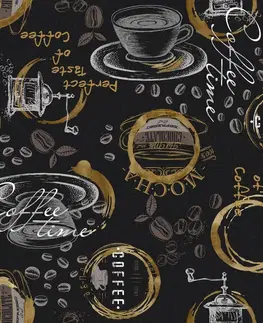 Obrusy Forbyt, Obrus s nešpinivou úpravou, Perfect Coffee, čierny 120 x 155 cm