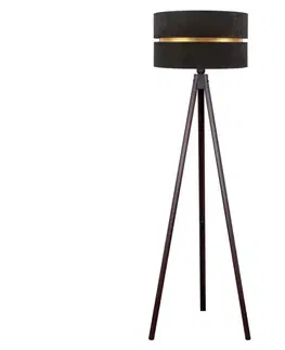 Lampy   - Stojacia lampa DUO 1xE27/60W/230V čierna/hnedá 