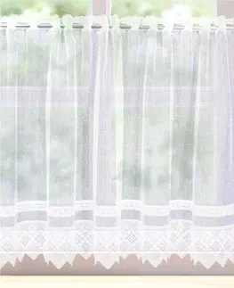 Záclony Záclona žakárová, Emma vitrážka metráž, biela 70 cm