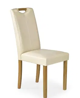 Jedálenské stoličky HALMAR Caro jedálenská stolička krémová / buk