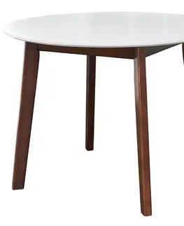 Jedálenské stoly NABBI Fiver 100 okrúhly jedálenský stôl orech / biela