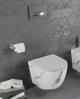 Záchody MEXEN - Lena Závesná WC misa vrátane sedátka s slow-slim, Duroplastu, biely kameň 30224092