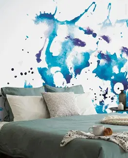 Abstraktné tapety Tapeta modrý akvarel v abstraktnom prevedení