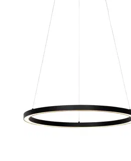 Zavesne lampy Závesné svietidlo čierne 60 cm vrátane LED 3-stupňovo stmievateľné - Girello