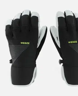 rukavice Detské nepremokavé lyžiarske rukavice 900 čierne