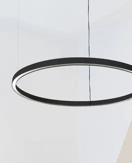 Závesné svietidlá Luceplan Luceplan Compendium Circle 110 cm, čierna