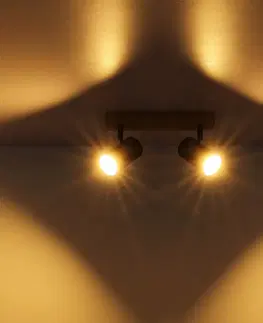 Bodové svetlá Globo Stropné bodové svietidlo Robby, čierne, dĺžka 26 cm, 2 svetlá, kov