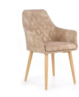 Čalúnené stoličky Stolička K287 ekokoža/kov béž 58x61x85