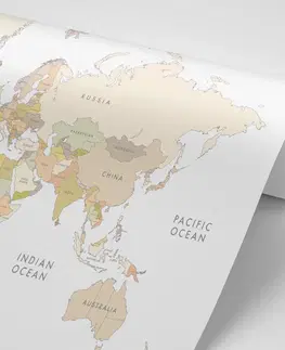 Samolepiace tapety Samolepiaca tapeta mapa sveta s vintage prvkami