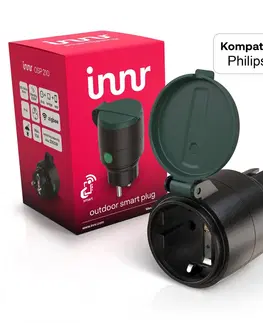 SmartHome zásuvky Innr Lighting Vonkajšia zásuvka Innr Smart Plug, IP44, plast, čierna