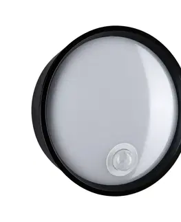 Vonkajšie nástenné svietidlá so senzorom Paulmann Paulmann Platomo LED vonkajšie nástenné svietidlo senzor čierne