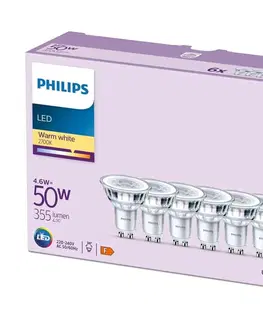 Žiarovky Philips SADA 6x LED Žiarovka Philips GU10/4,6W/230V 2700K 