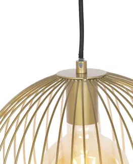 Zavesne lampy Dizajnové závesné svietidlo zlaté - Wire Ario