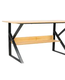 Písacie stoly Písací stôl s policou, buk/čierna, TARCAL 100