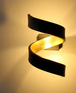 Nástenné svietidlá Eco-Light Nástenné LED svietidlo Helix, čierno-zlaté, 17 cm