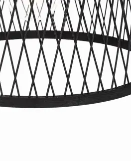 Vonkajsie zavesne svietidla Vidiecke vonkajšie závesné svietidlo čierny ratan 40 cm - Calamus