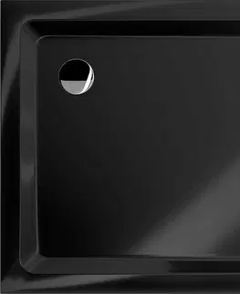 Vane MEXEN - Flat sprchová vanička štvorcová slim 70 x 70 cm, čierna 40707070