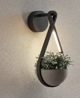 Vonkajšie nástenné svietidlá Lucande Lucande Florka vonkajšie nástenné LED svietidlo