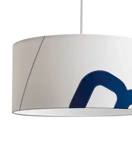 Závesné svietidlá lumbono Závesná lampa Heimathafen plachta 45cm biela/modrá