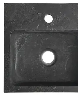 Kúpeľňa SAPHO - BLOK kamenné umývadlo 30x30cm, čierny Antracit 2401-29