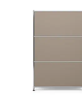 Dressers Kovová komoda »CN3« s 2 výklopnými priehradkami, sivohnedá