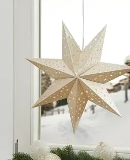 Vianočné svetelné hviezdy Markslöjd Hviezda Solvalla na zavesenie, 45 cm, zlatá