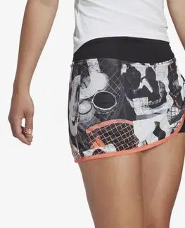 stolný tenis Tenisová sukňa s potlačou čierno-biela