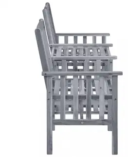 Zahradné stoličky Zaradné stoličky so stolíkom akácia / látka Dekorhome Svetlo modrá