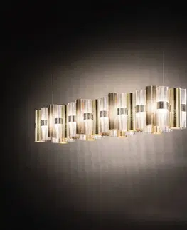 Závesné svietidlá Slamp Závesné svietidlo Slamp LED La Lollo, zlatá farba, 140 cm