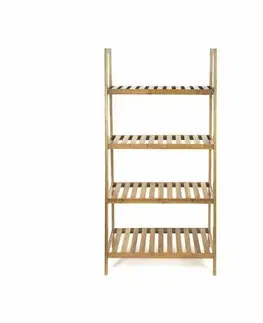 Regály a poličky Compactor Bamboo Riga bambusová odkladacia polica - 4 poschodia, 60 × 35,5 × 120,5 cm