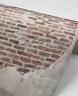 Tapety s imitáciou tehly, kameňa a betónu Fototapeta pouličná tehlová stena