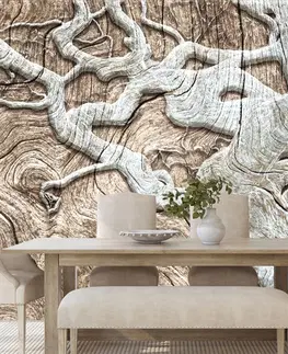 Samolepiace tapety Samolepiaca tapeta abstraktný strom na dreve v béžovom