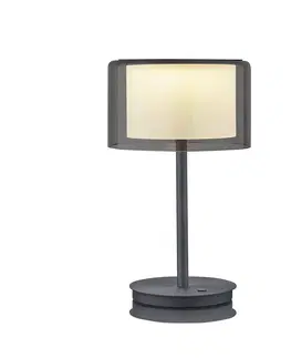 Lampy na nočný stolík BANKAMP BANKAMP Grand Smoke stolová LED lampa, antracitová