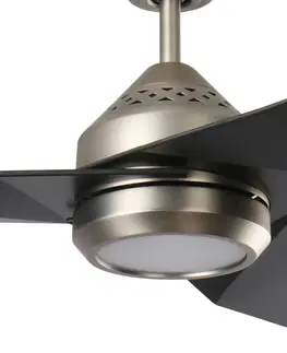 Stropné ventilátory so svetlom KICHLER LED stropný ventilátor Jade, čierny, tichý, Ø 152 cm, 60 W