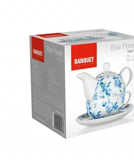 Hrnčeky a šálky Banquet Čajová súprava BLUE FLOWER 400 + 220 ml
