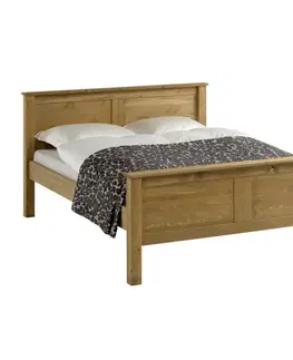 Postele KONDELA Provo 180 drevená manželská posteľ s roštom dub