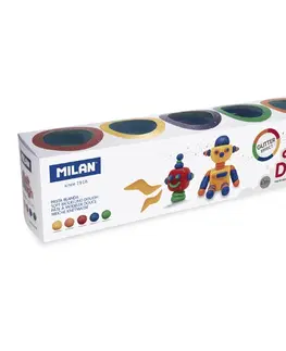 Hračky MILAN - Plastelína Soft Dough glitrové farby - sada 5 ks