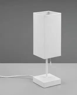 Stolové lampy Reality Leuchten Stolová lampa Ole s pripojením USB, biela/biela